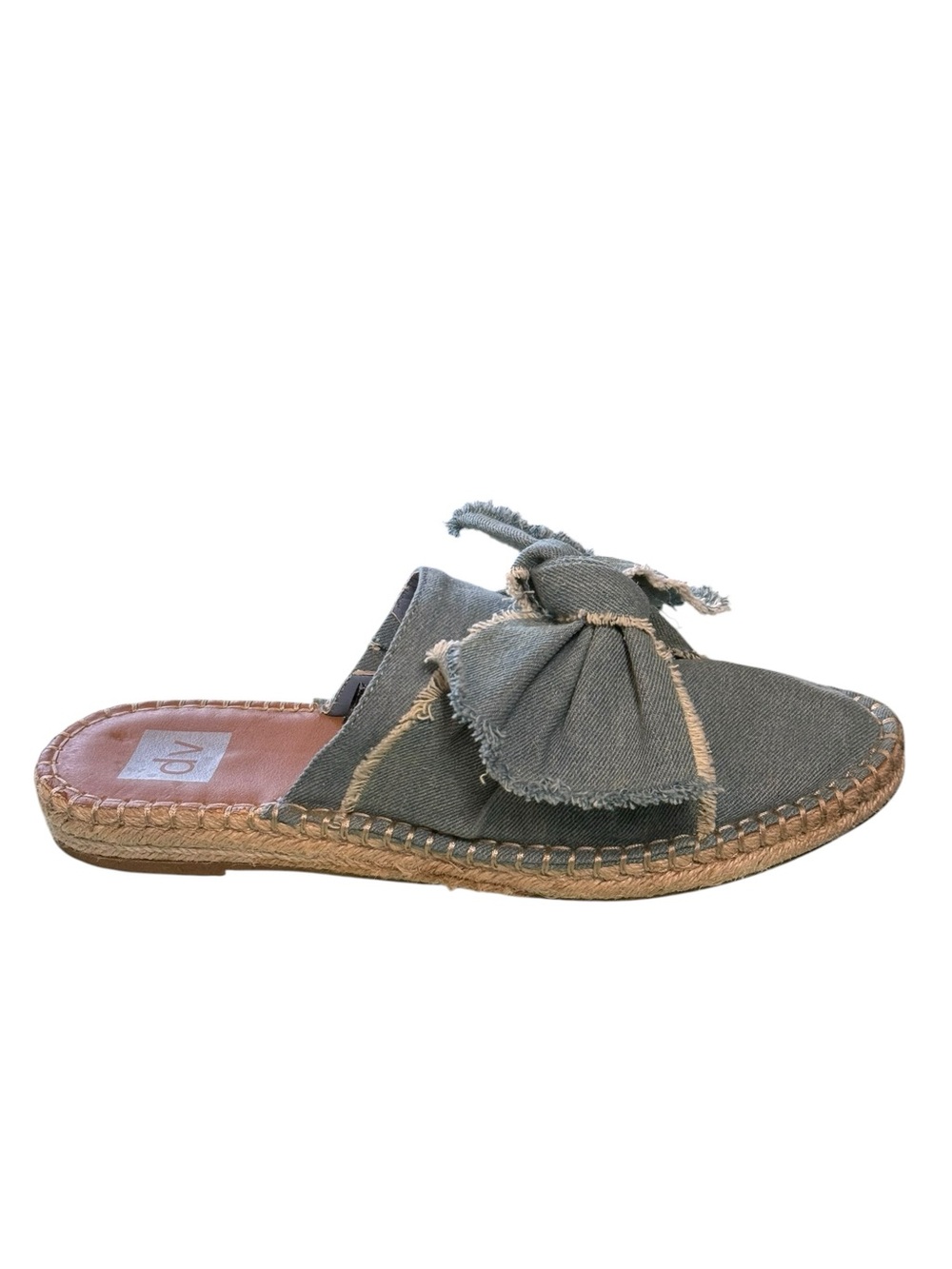 DV Denim Bow Espadrille Slide Sandals Frayed Size 10 - Picture 3 of 6